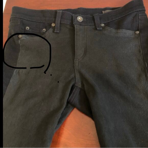 RAG & BONE Lamb Leather Hyde Front Skinny Black Jeans W1620K5 Denim COAL 29 - Picture 7 of 15